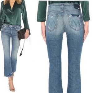 Mother Superior Denim The Dutchie Ankle Distressed Back Pockets Medium WashSz 30